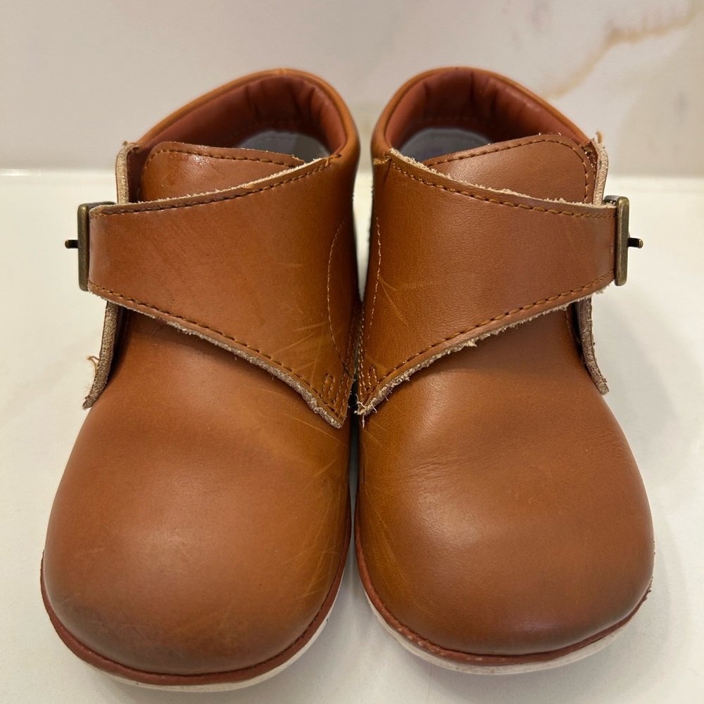 L’amour Angel toddler boys Finch 2168 Brown leather dress shoes